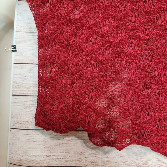 KOKOMO Cape Poncho One Size Red Tank Insert Batwing Sweater Cotton Poly - Picture 4 of 16